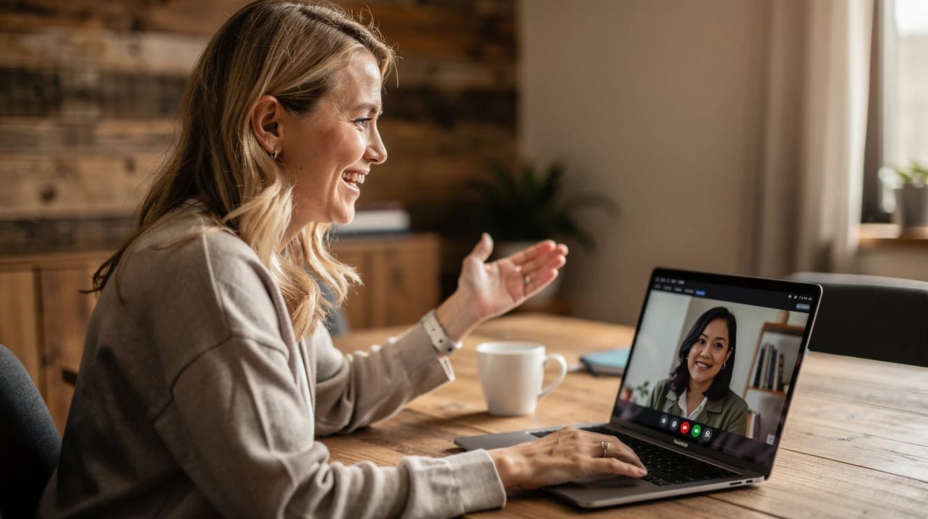 A hiring conversation taking place over a video call